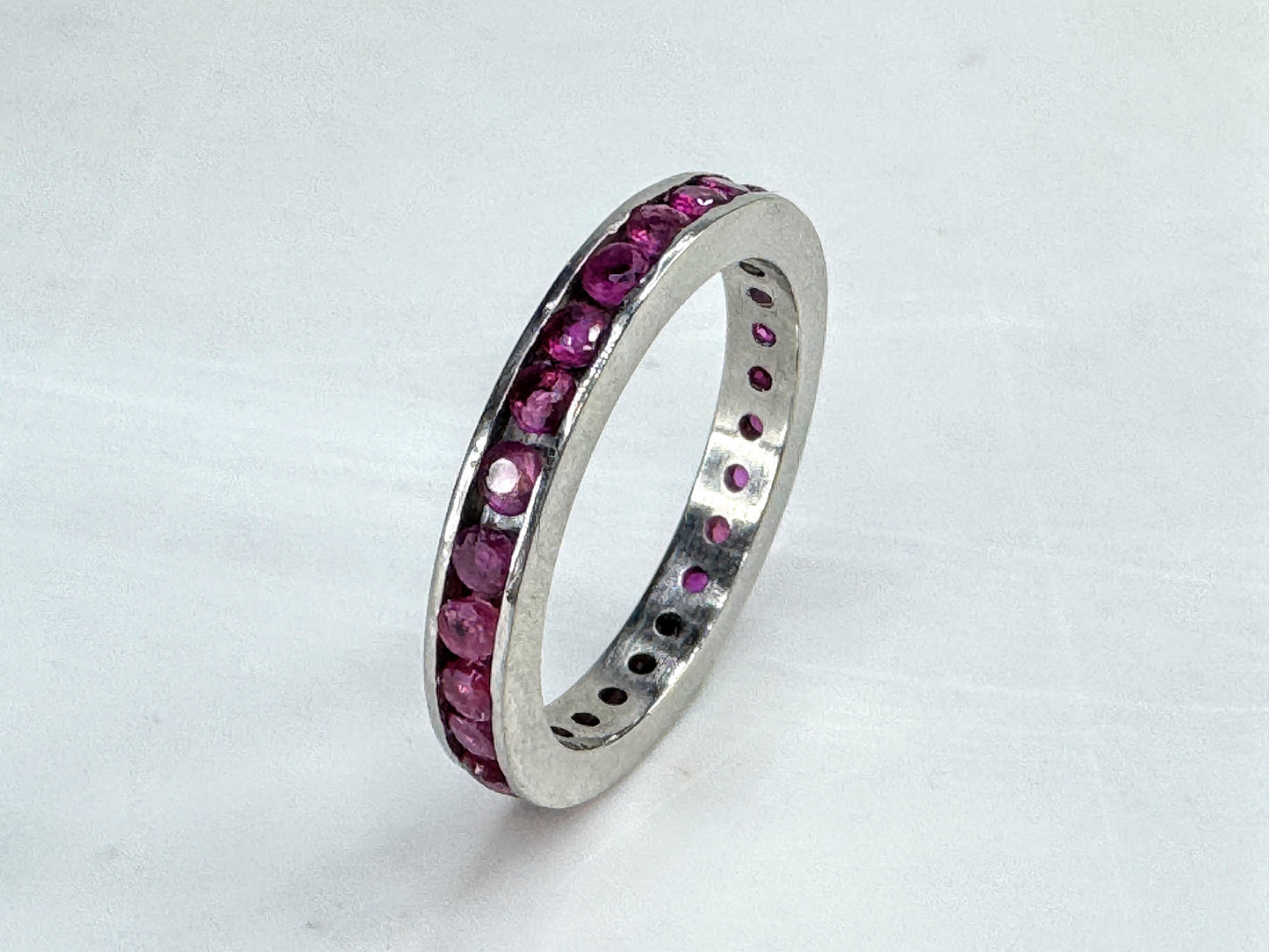 Platinum Ruby Eternity Band Ring Size 6.75 Approx. 1.0 ctw 5.3g s6.75 JR1853