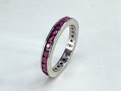 Platinum Ruby Eternity Band Ring Size 6.75 Approx. 1.0 ctw 5.3g s6.75 JR1853