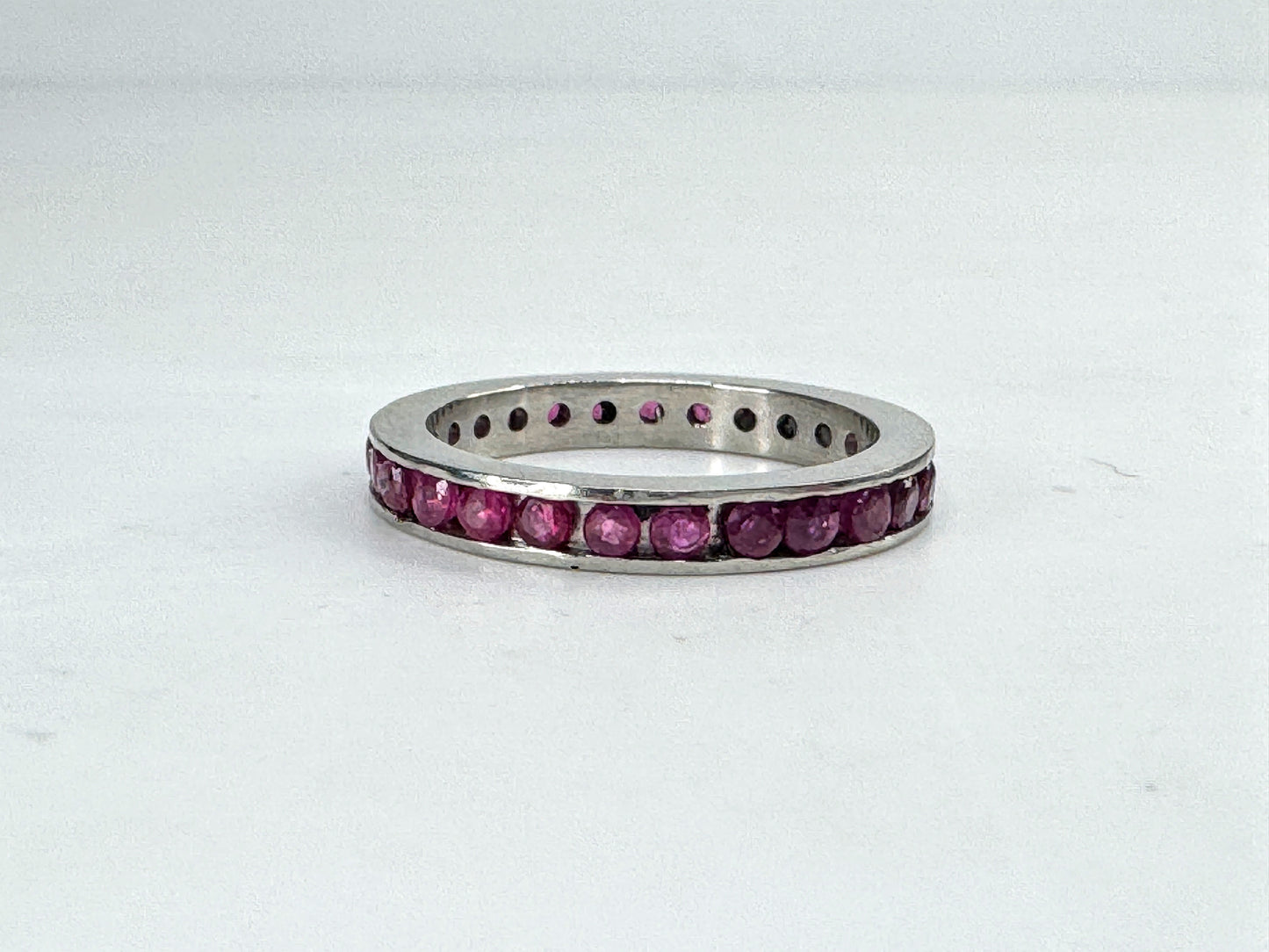Platinum Ruby Eternity Band Ring Size 6.75 Approx. 1.0 ctw 5.3g s6.75 JR1853