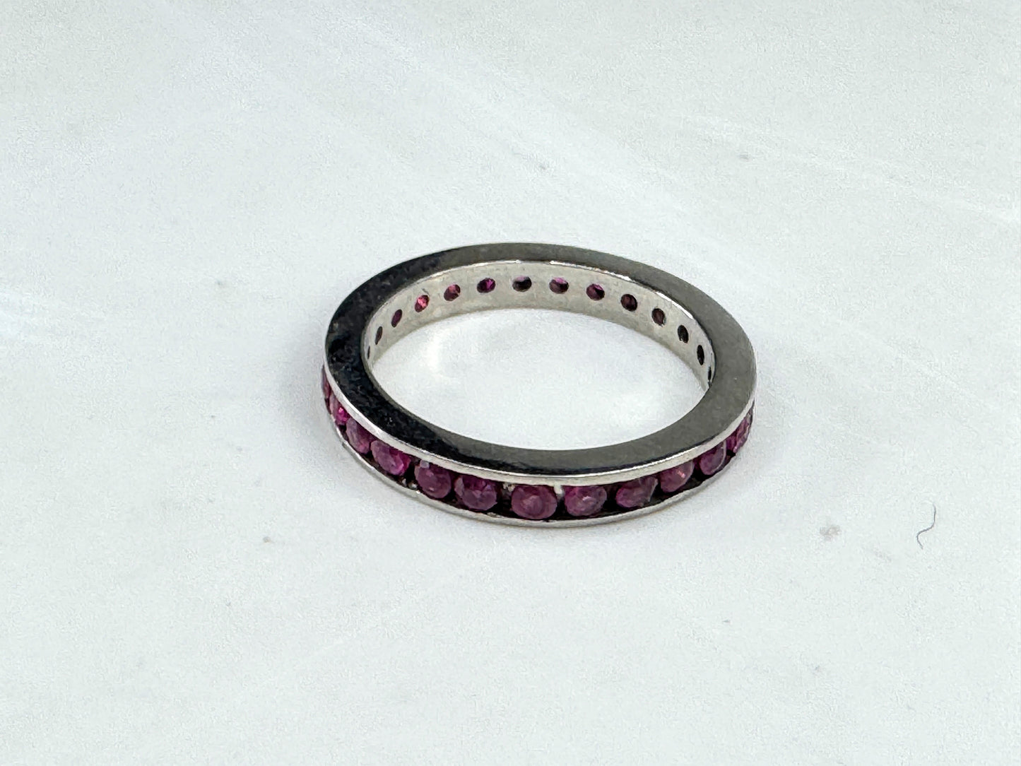 Platinum Ruby Eternity Band Ring Size 6.75 Approx. 1.0 ctw 5.3g s6.75 JR1853