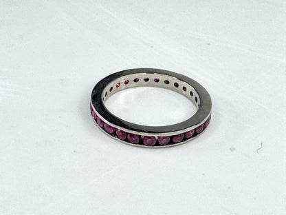 Platinum Ruby Eternity Band Ring Size 6.75 Approx. 1.0 ctw 5.3g s6.75 JR1853