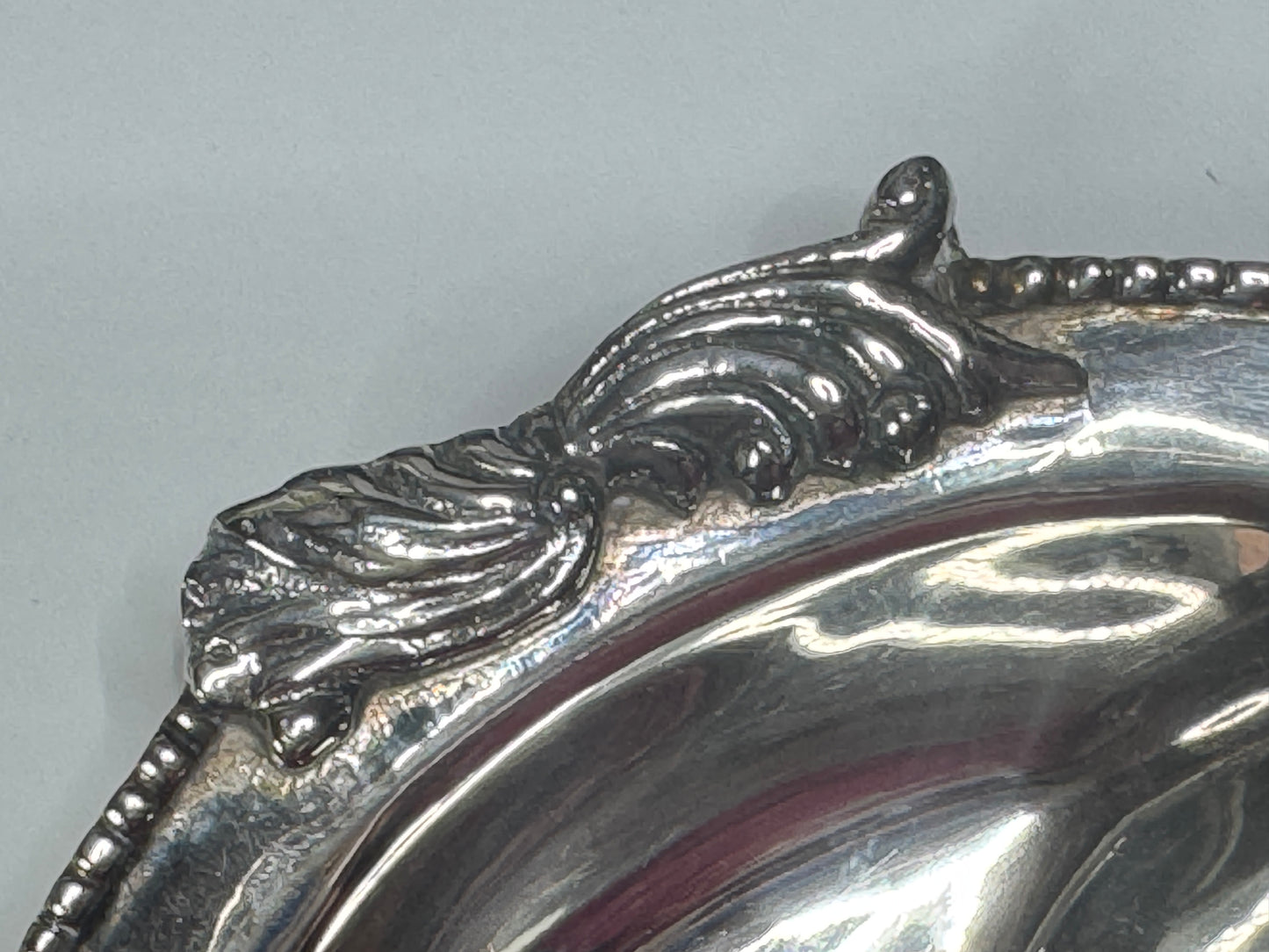 Vintage Metal Oyster Plate 8” – Four Wells Heavy Silverplate Serving Dish A664