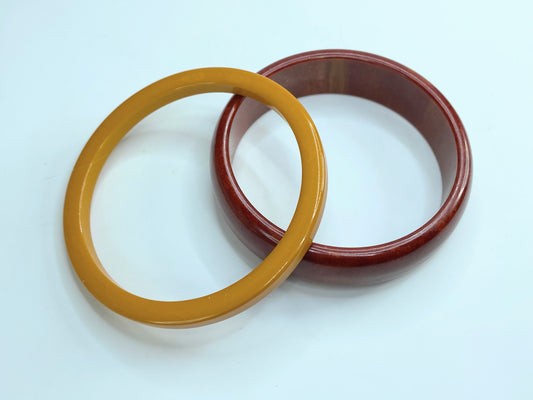 Bakelite Catalin nature grain pattern oxblood burgundy amber color bangle GS182