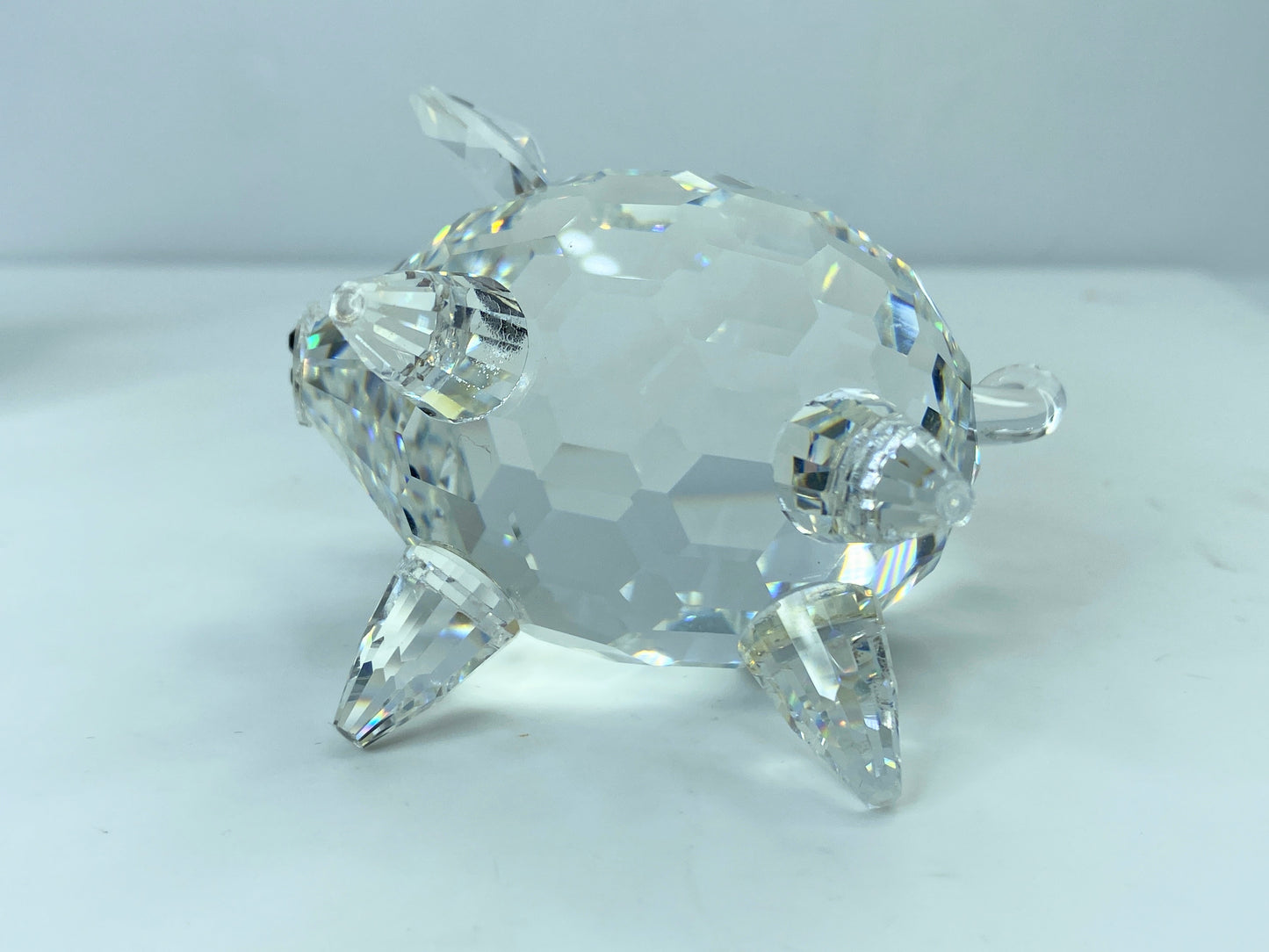 Swarovski Silver Crystal Pig Figurine w/Black Eyes large Size COA mirror S72