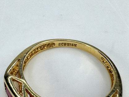 14K yellow Gold Ruby Channel Set Band Ring Size 6 Approx. 0.85 CTW JR1860