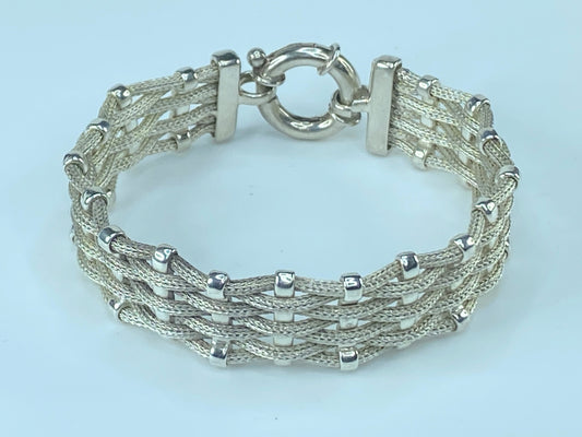 Sterling silver Italian Woven Braided Fancy Braid Mesh bracelet