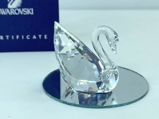 Swarovski Crystal Small Swan 1995 Member Renewal Gift COA, display mirror S83