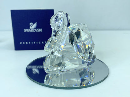 Swarovski Crystal Swan Beauties by the Lake Retired large 2 3/4" COA Mirror S84