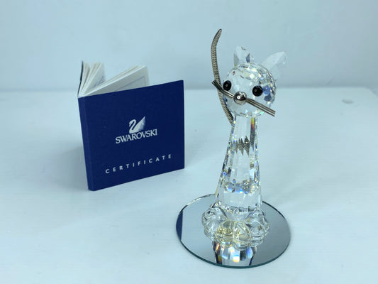 Swarovski Crystal Standing Cat 183274 Wire Whiskers & Tail Retired Figurine S77