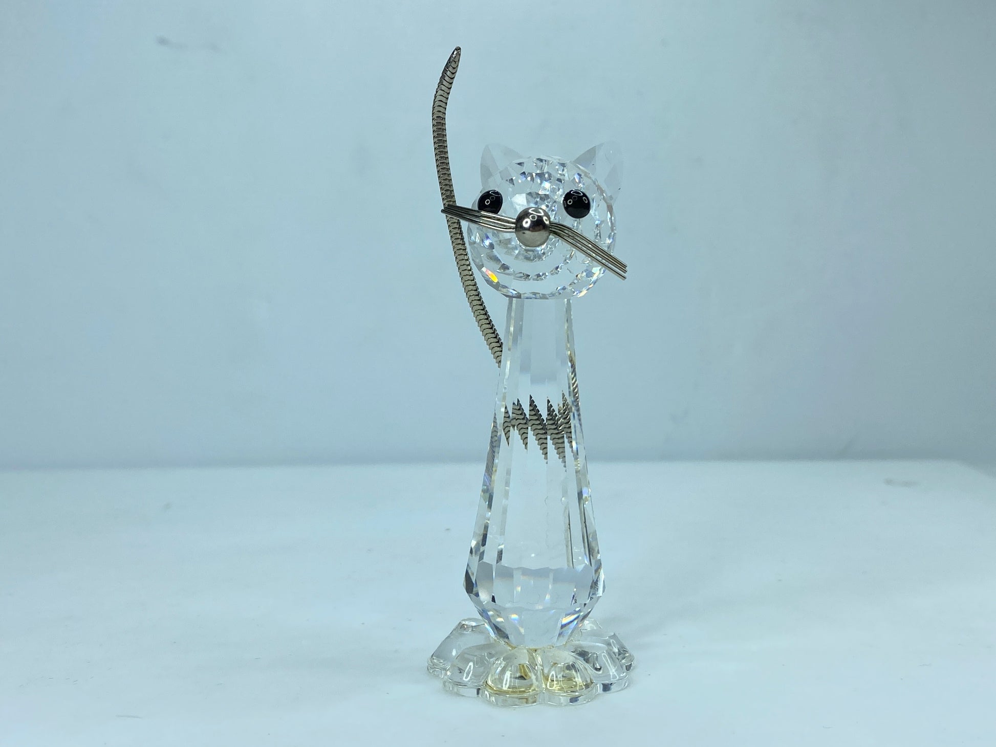 Swarovski Crystal Standing Cat 183274 Wire Whiskers & Tail Retired Figurine S77