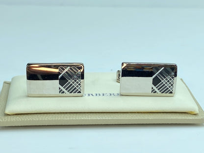 Vintage Burberry Cufflinks. Signed. Rare. Nova Check Pattern original box GS195