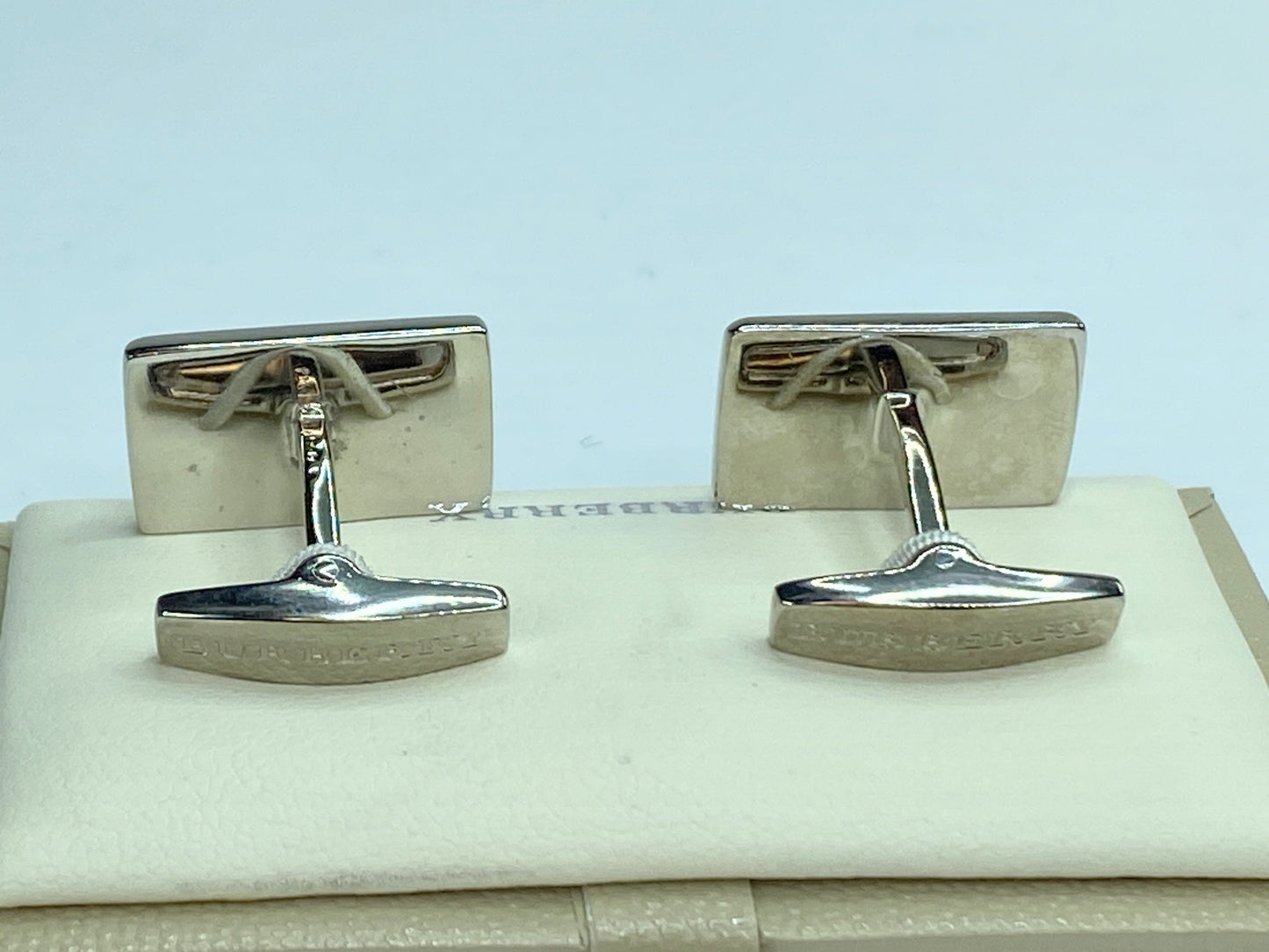 Vintage Burberry Cufflinks. Signed. Rare. Nova Check Pattern original box GS195