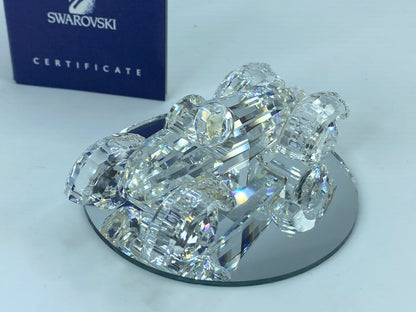 Swarovski Silver Crystal Figurine, Old Timer Vintage Car COA, display mirror S86