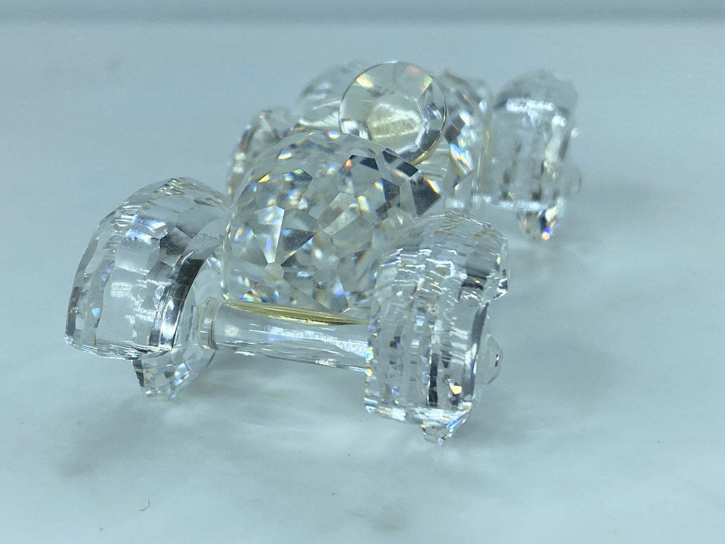Swarovski Silver Crystal Figurine, Old Timer Vintage Car COA, display mirror S86