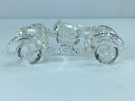 Swarovski Silver Crystal Figurine, Old Timer Vintage Car COA, display mirror S86