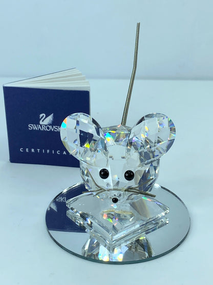 Swarovski Crystal Animals large mouse metal whiskers & tail 2.5" Mirror COA S87