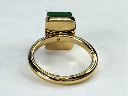 Vintage Louis Vuitton green resin Cosmopolitan ring size 6.5 with pouch GS844