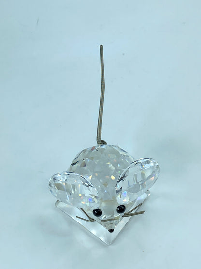 Swarovski Crystal Animals large mouse metal whiskers & tail 2.5" Mirror COA S87