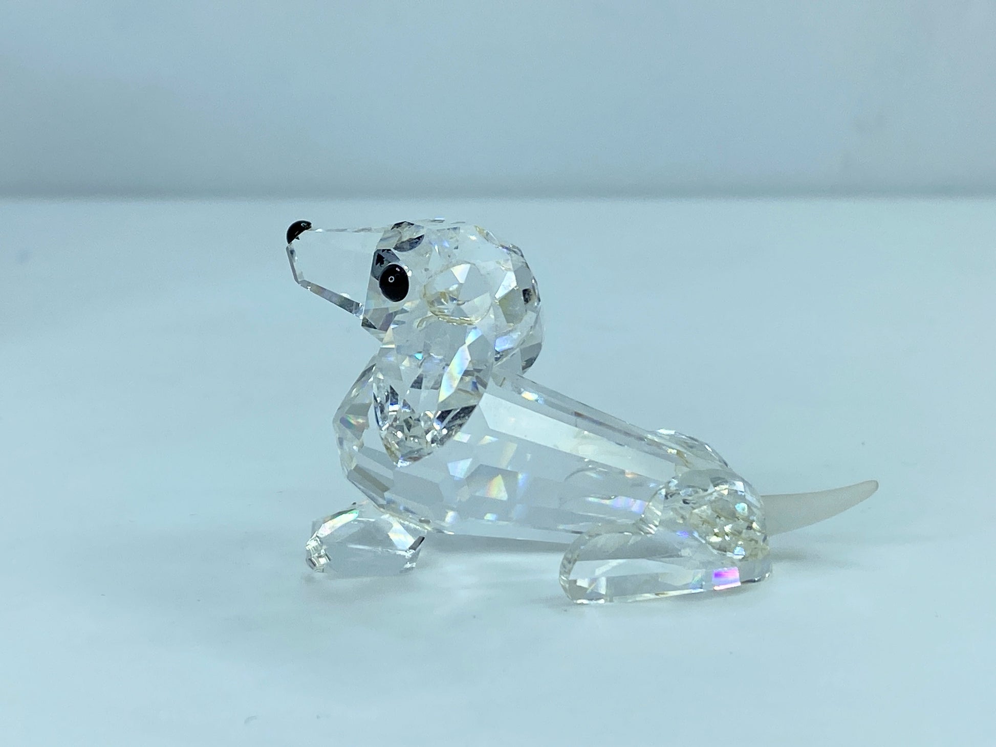 Swarovski Crystal Dachshund w/Frosted Tail Austria Made MIrror COA S88