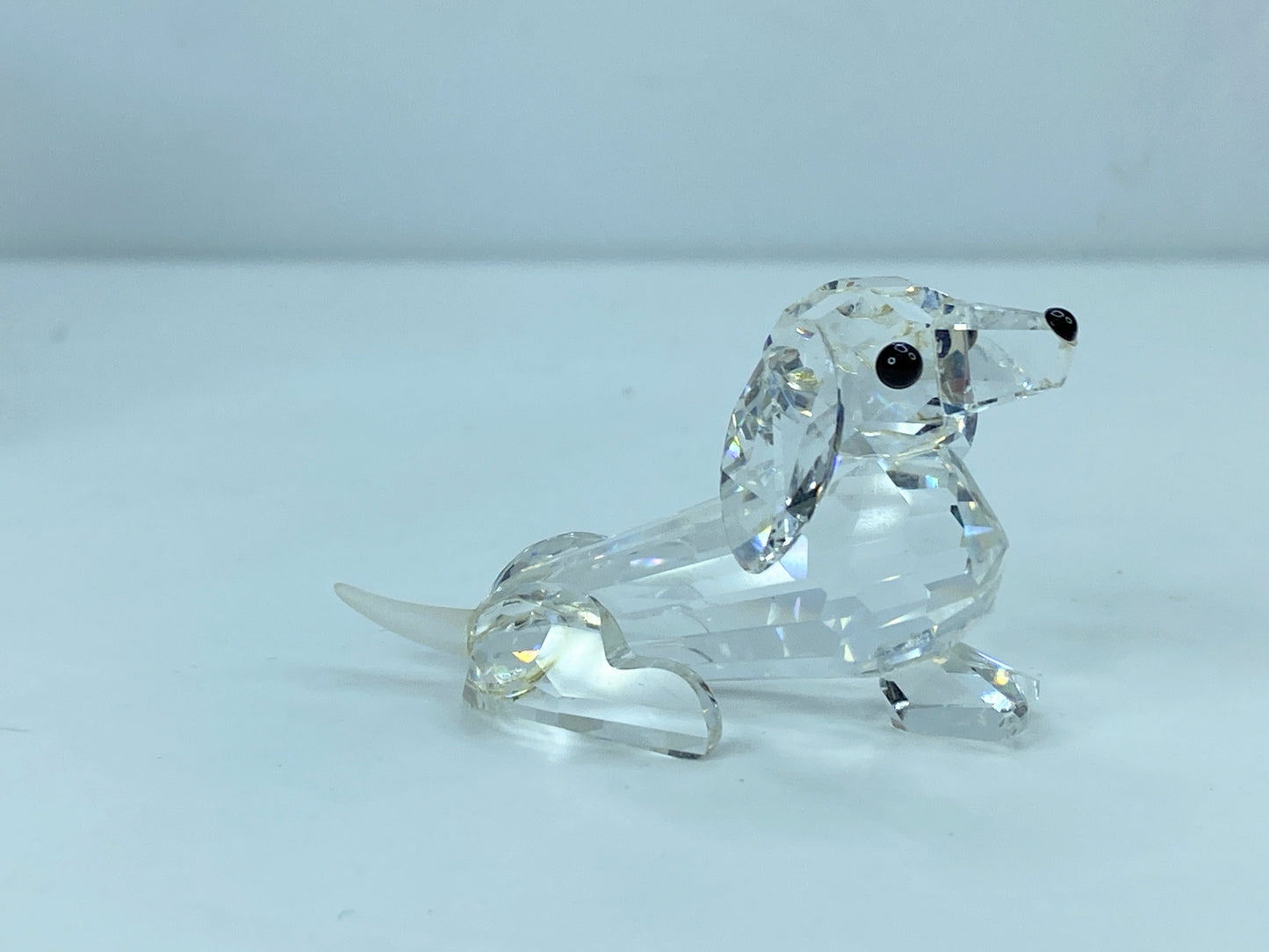 Swarovski Crystal Dachshund w/Frosted Tail Austria Made MIrror COA S88