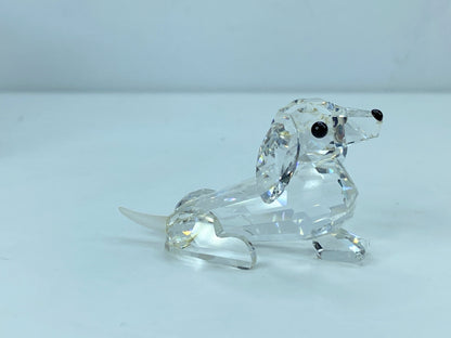 Swarovski Crystal Dachshund w/Frosted Tail Austria Made MIrror COA S88