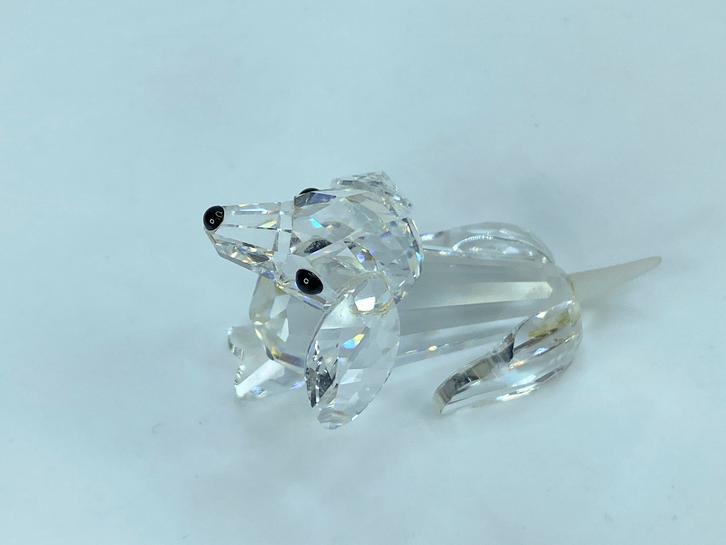 Swarovski Crystal Dachshund w/Frosted Tail Austria Made MIrror COA S88