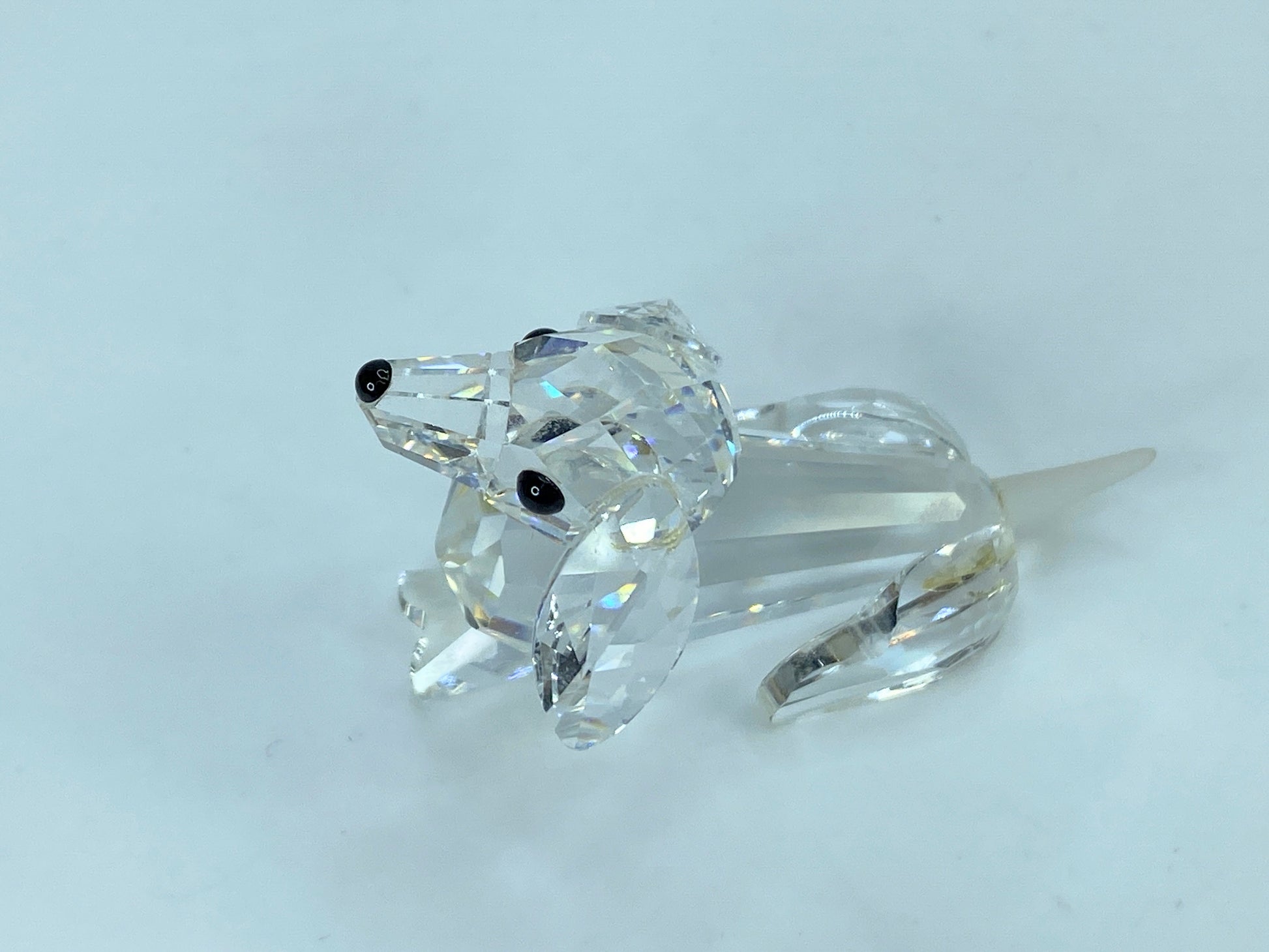 Swarovski Crystal Dachshund w/Frosted Tail Austria Made MIrror COA S88