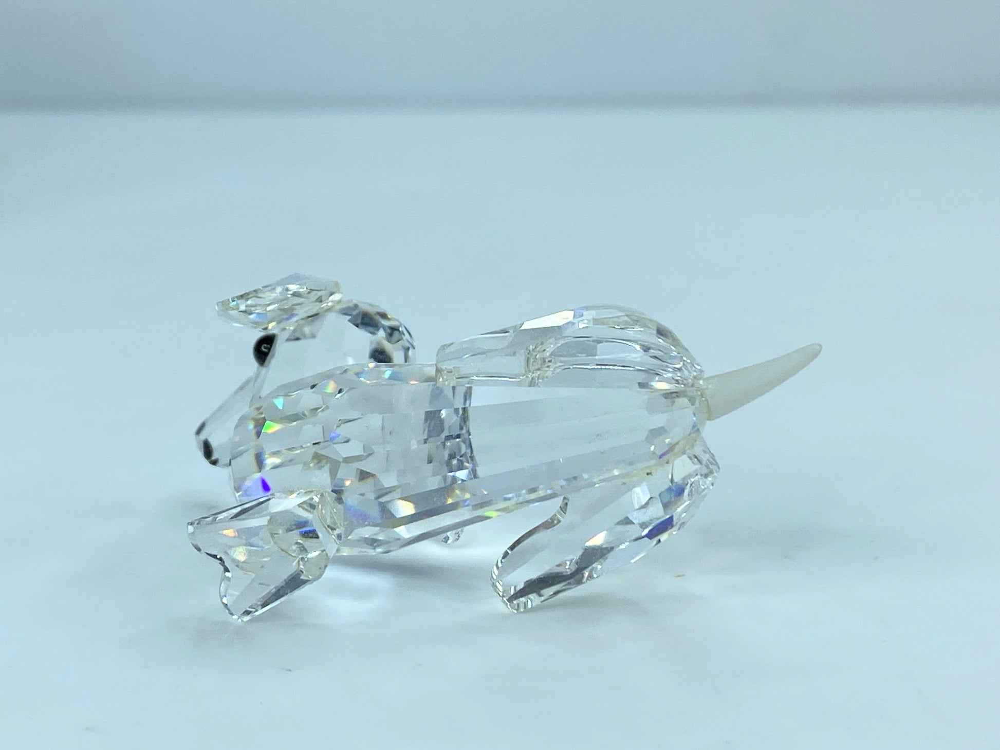 Swarovski Crystal Dachshund w/Frosted Tail Austria Made MIrror COA S88