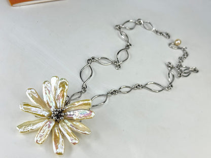 Iridesse by Tiffany & Co Biwa Pearl Flower Sterling Silver Necklace 33.7g JR1875