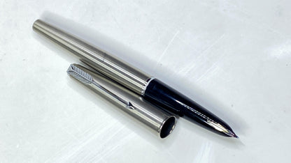 Parker 51 Fountain Pen, Black Barrel with Stainless Steel Cap SS141