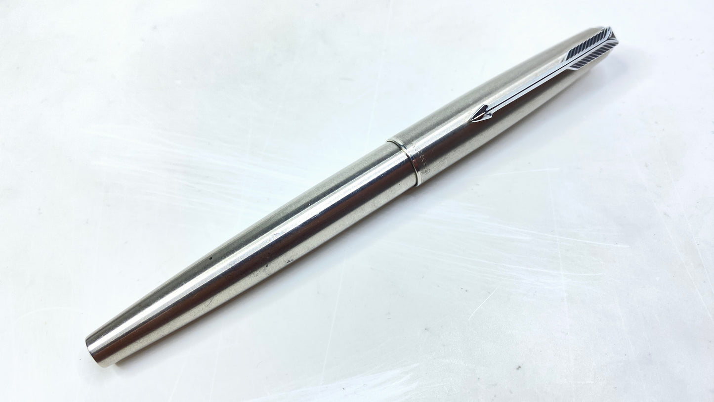 Parker 51 Fountain Pen, Black Barrel with Stainless Steel Cap SS141