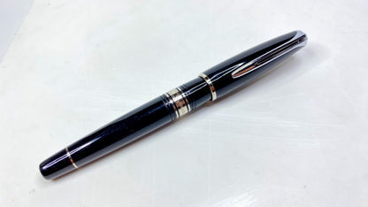 Waterman Charleston Black Resin Fountain Pen Screw-On Cap Gold Trim France SS142