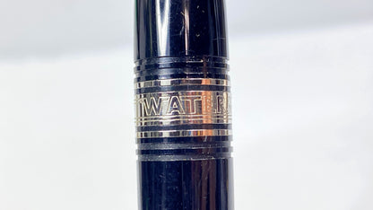 Waterman Charleston Black Resin Fountain Pen Screw-On Cap Gold Trim France SS142