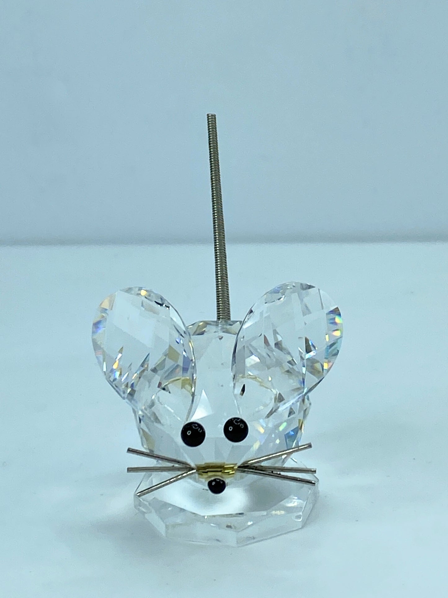 Swarovski Silver Crystal Large Mouse With Spring Coil Tail COA Mirror S92