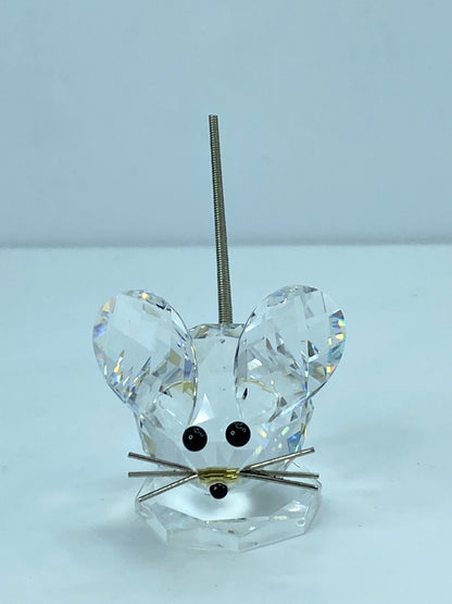 Swarovski Silver Crystal Large Mouse With Spring Coil Tail COA Mirror S92