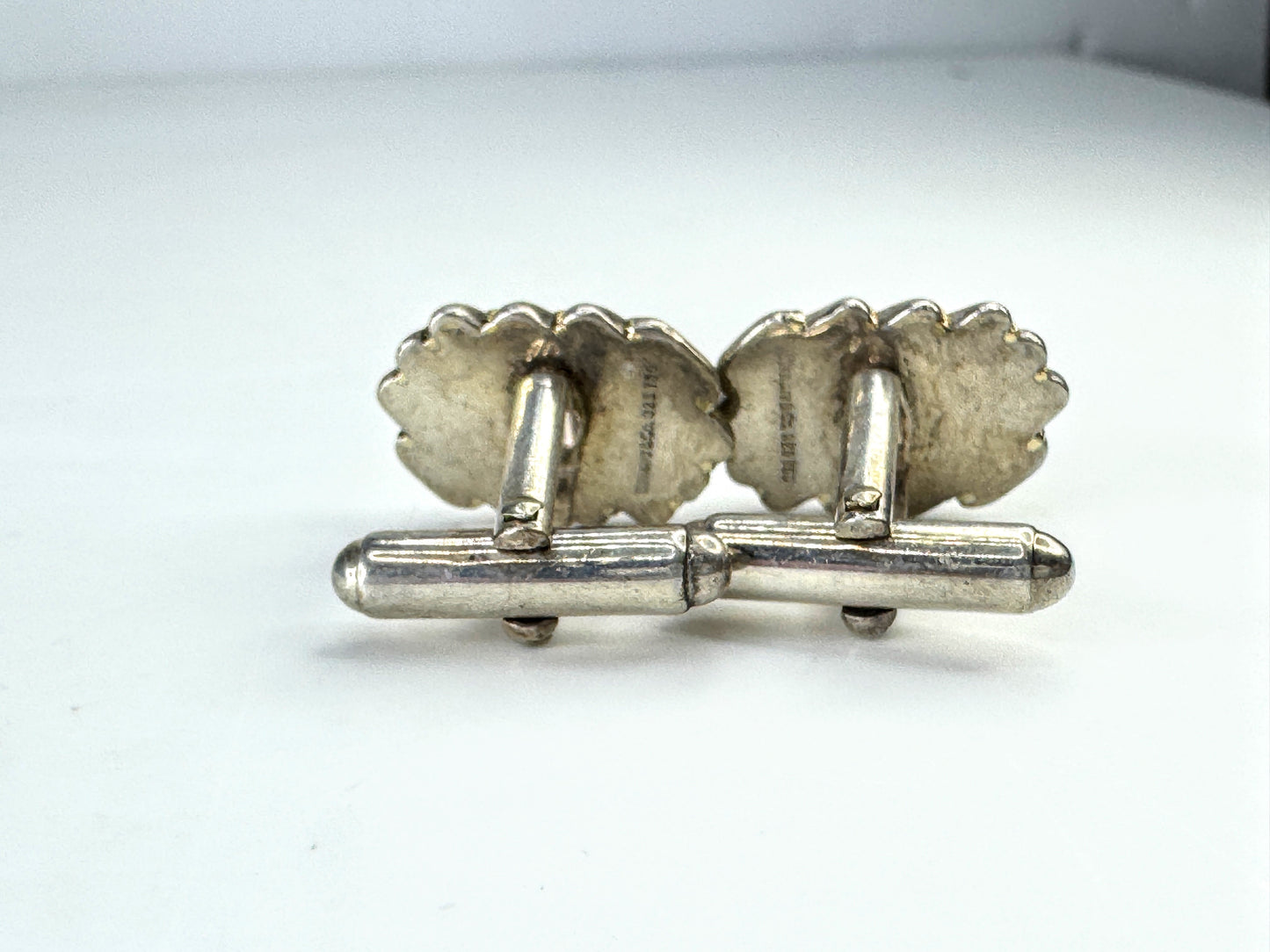 Vintage Tiffany & Co. Ribbed Rope Sterling 18K Cufflinks 19x13mm 14.8g SS462