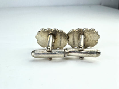 Vintage Tiffany & Co. Ribbed Rope Sterling 18K Cufflinks 19x13mm 14.8g SS462