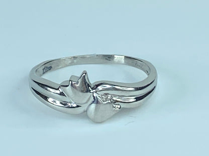 DIOR Platinum Tulip flowers ring 3.7gm s7.25