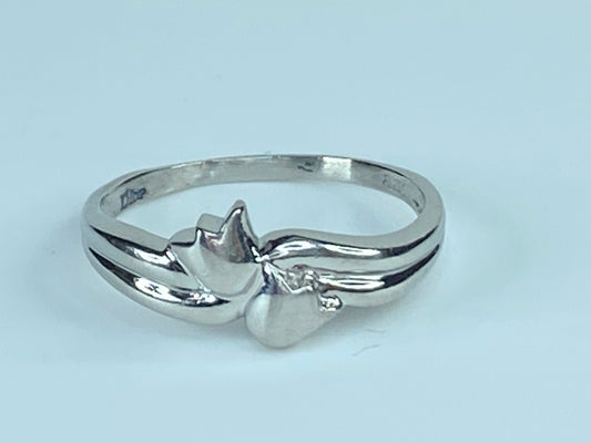 DIOR Platinum Tulip flowers ring 3.7gm s7.25