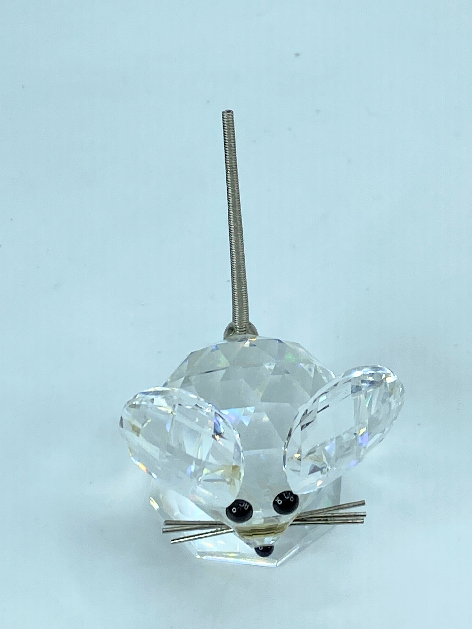 Swarovski Silver Crystal Large Mouse With Spring Coil Tail COA Mirror S92