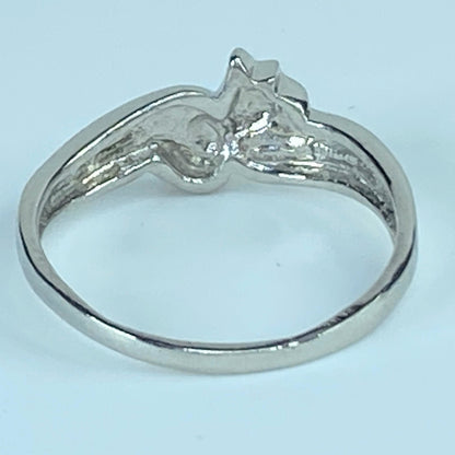 DIOR Platinum Tulip flowers ring 3.7gm s7.25