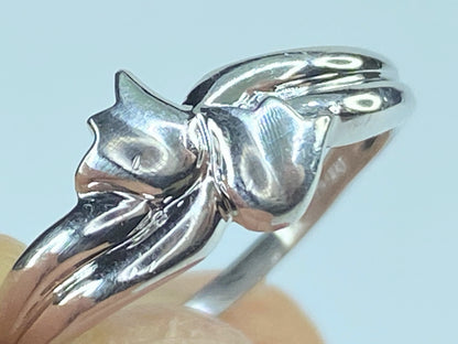 DIOR Platinum Tulip flowers ring 3.7gm s7.25