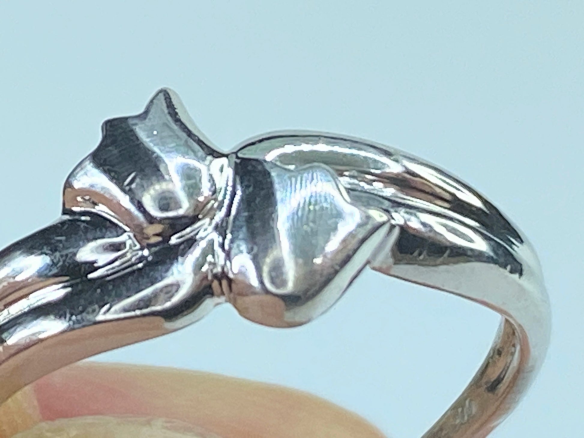 DIOR Platinum Tulip flowers ring 3.7gm s7.25