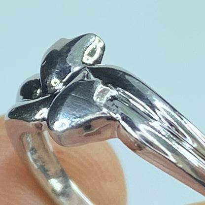 DIOR Platinum Tulip flowers ring 3.7gm s7.25