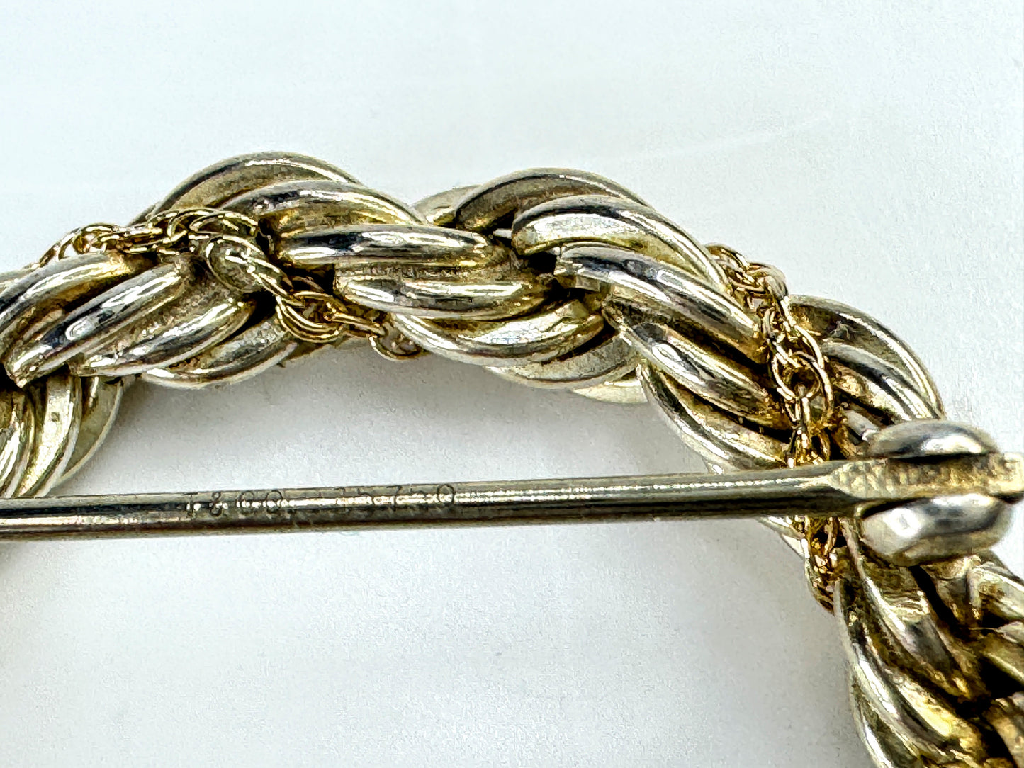 Vintage Tiffany & Co. 18K Gold Sterling Silver Twist Rope Wreath Brooch JR1878