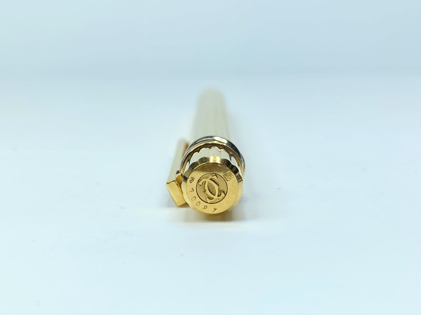 Cartier Gold Plated Ballpoint Pen Burgundy Lacquer Black Ink running SS192