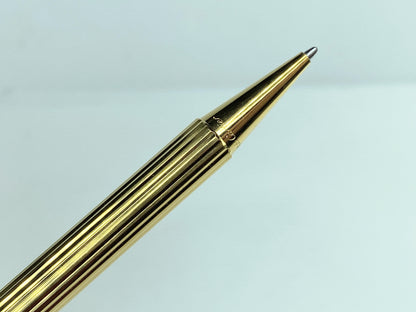 Cartier Gold Plated Ballpoint Pen Burgundy Lacquer Black Ink running SS192