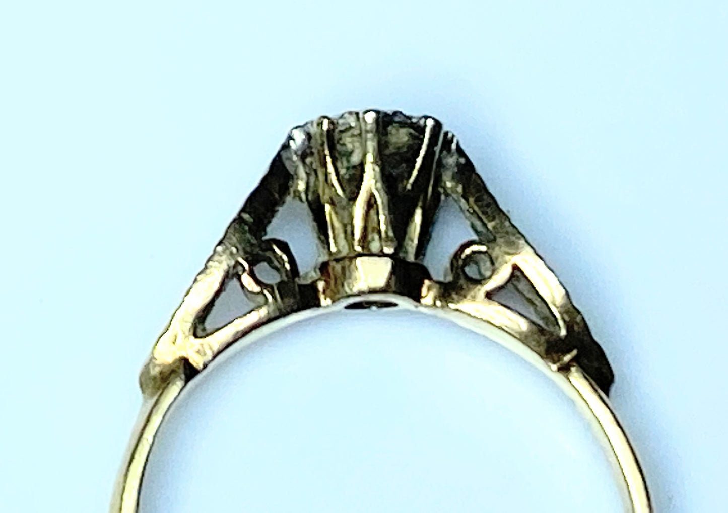 Victorian 14K yellow gold 0.25ct old Euro cut diamond ring JR9358