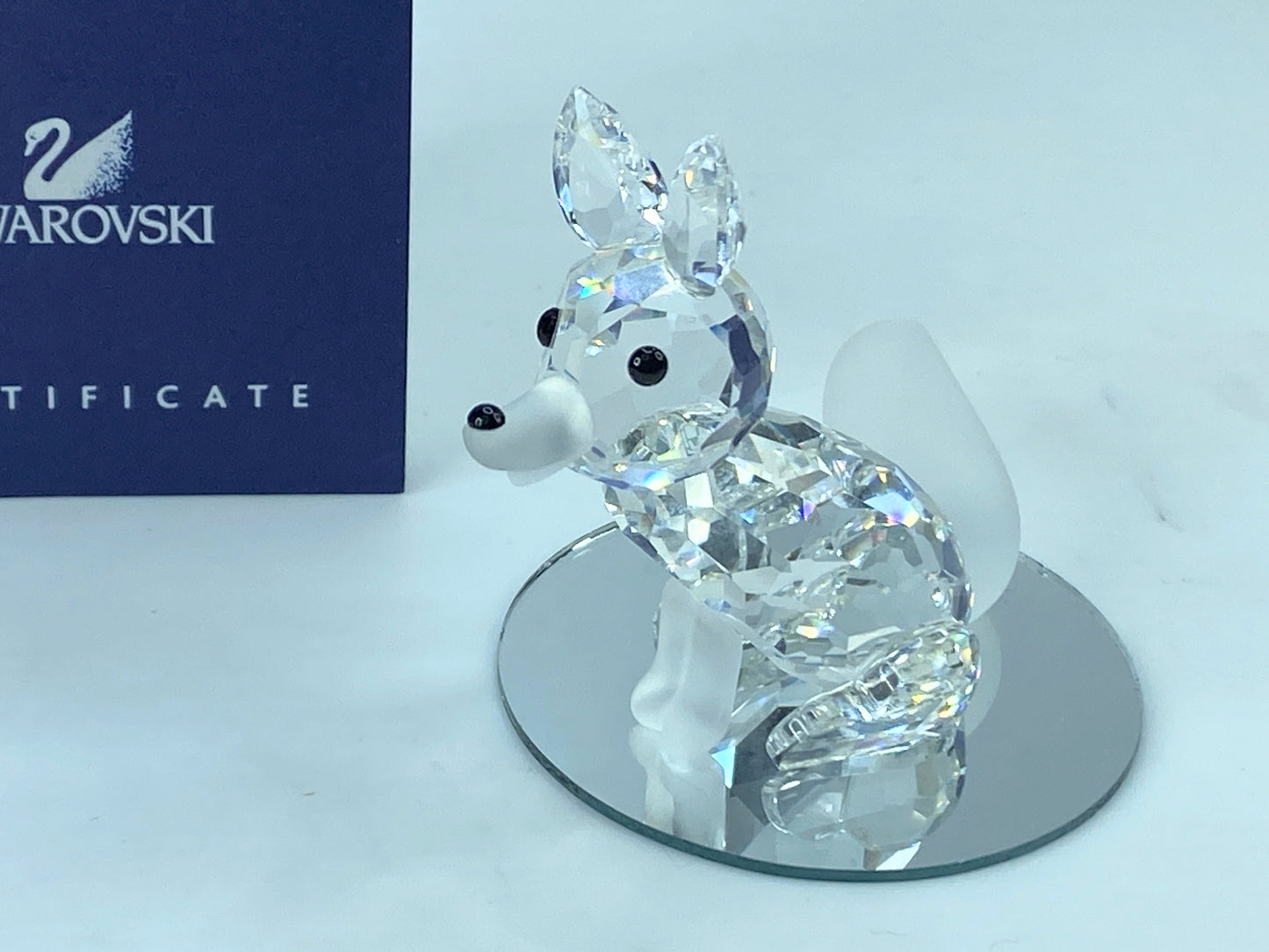 Swarovski Crystal Figurine, large Fox 2 3/4" 013837 COA Mirror S98