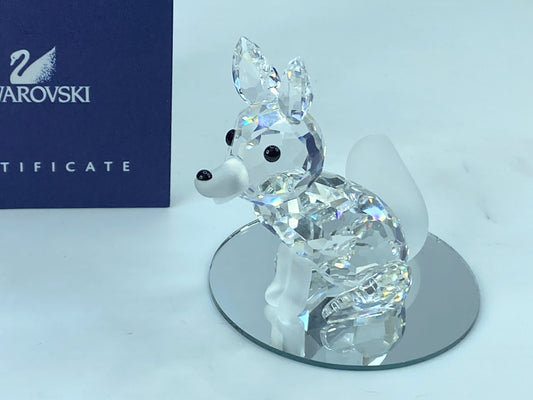 Swarovski Crystal Figurine, large Fox 2 3/4" 013837 COA Mirror S98